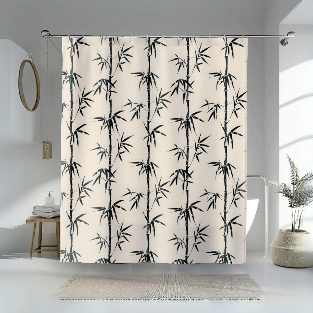 Sumi-e Bamboo Elegance Shower Curtain