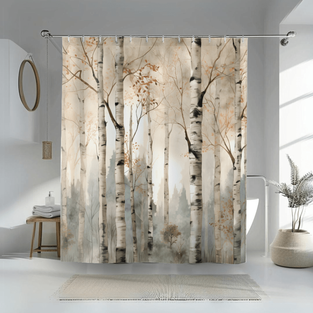 White Aspen Elegance Shower Curtain