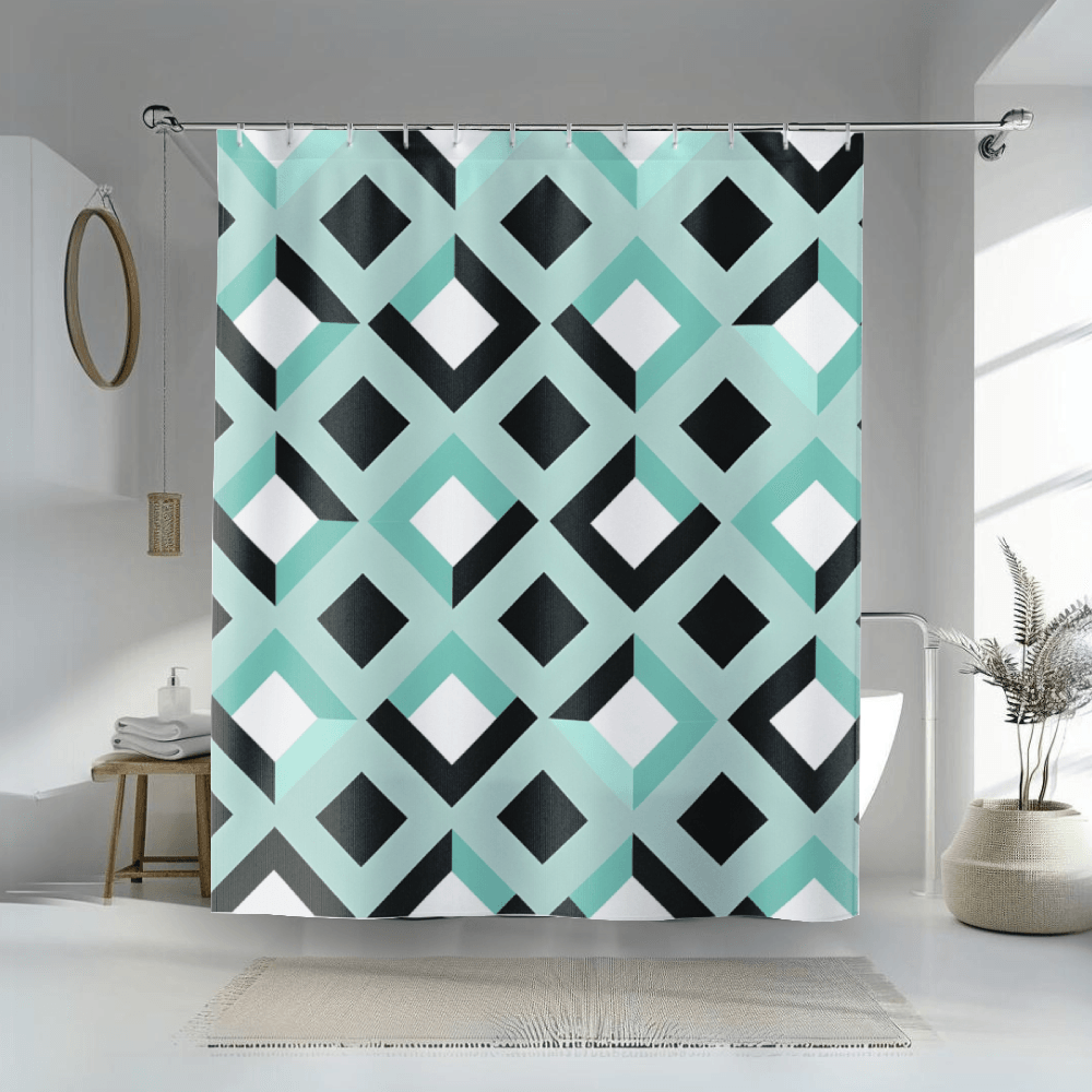 Mint Diamonds Shower Curtain