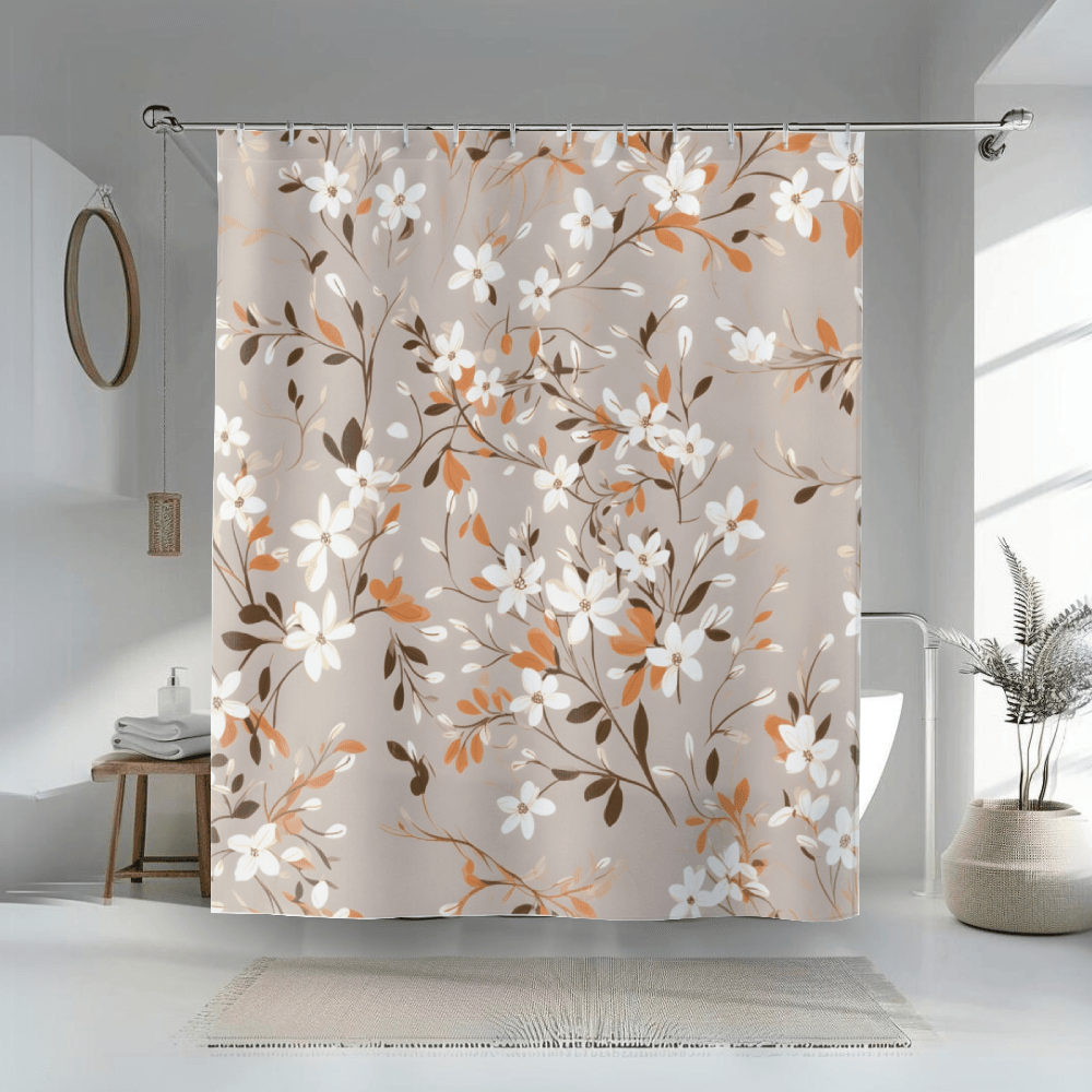 Beige Modern Farmhouse Shower Curtains