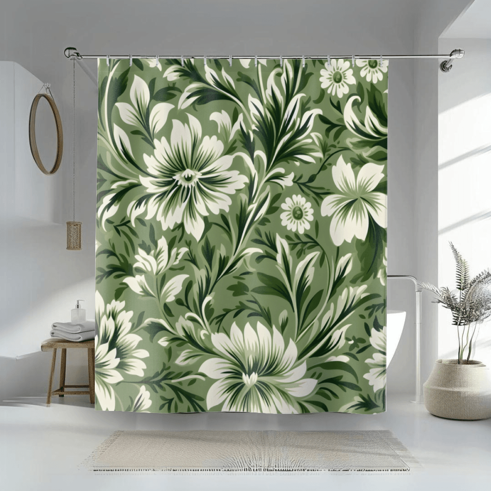 Green Pocelain Shower Curtains