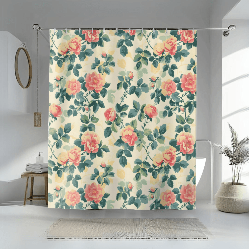 Floral Pattern Shower Curtain