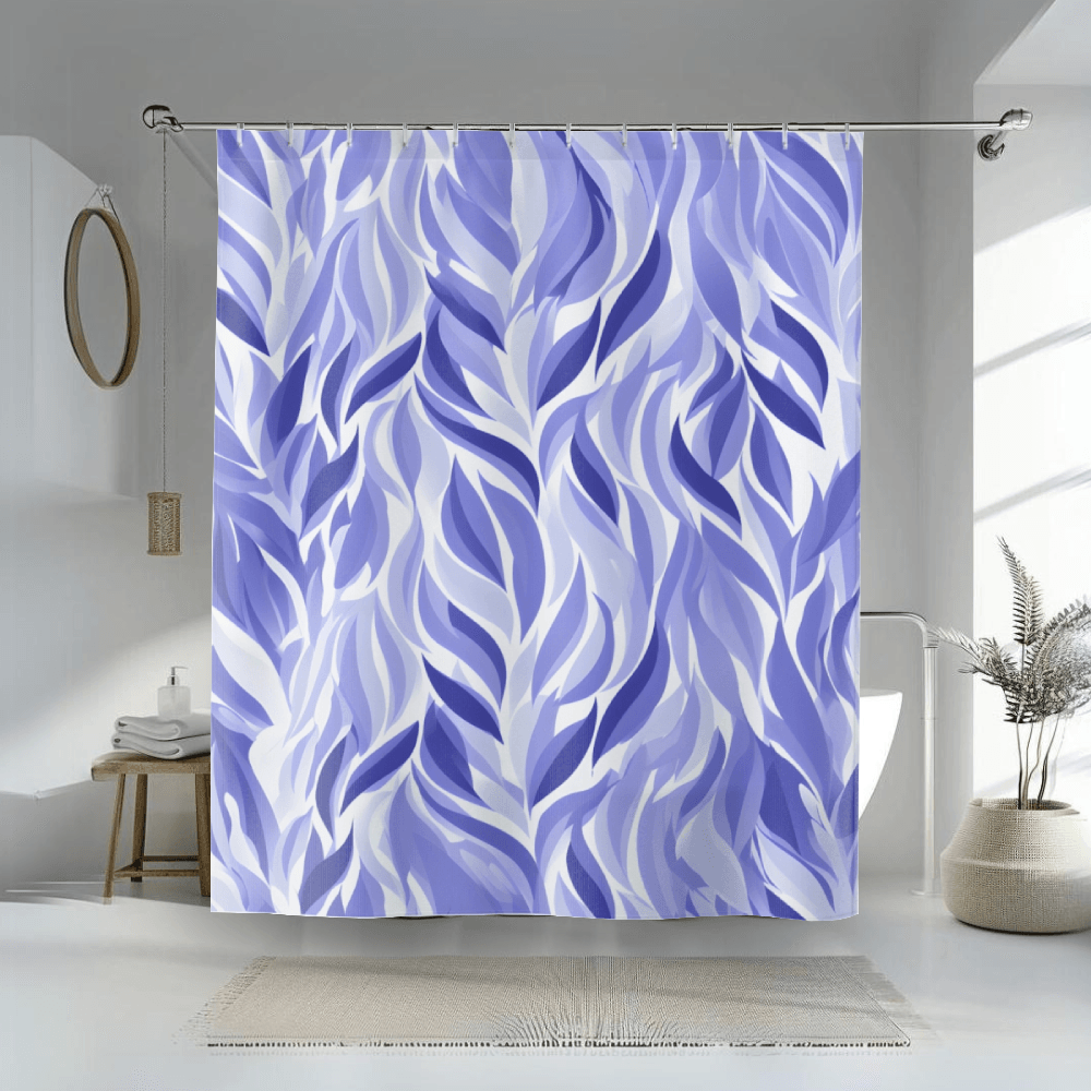 Periwinkle Leaves Shower Curtain