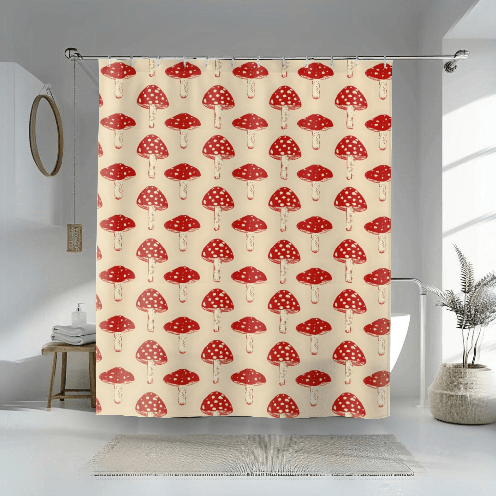 Red Mushroom Shower Curtain