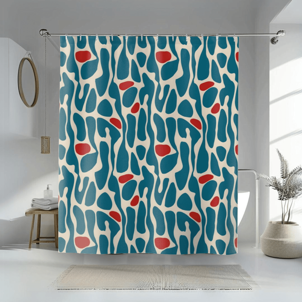 Abstract Turquoise Shower Curtain