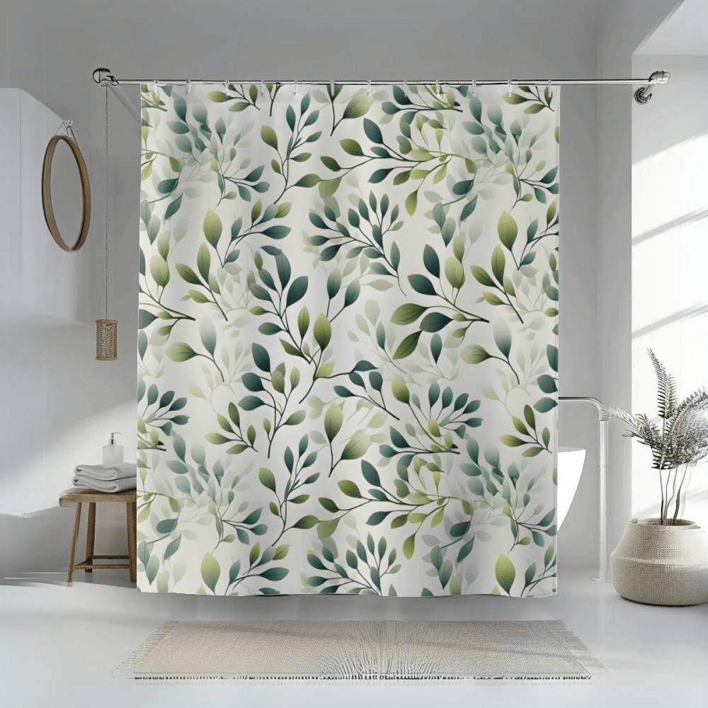 Green Leaves Serenity Shower Curtain