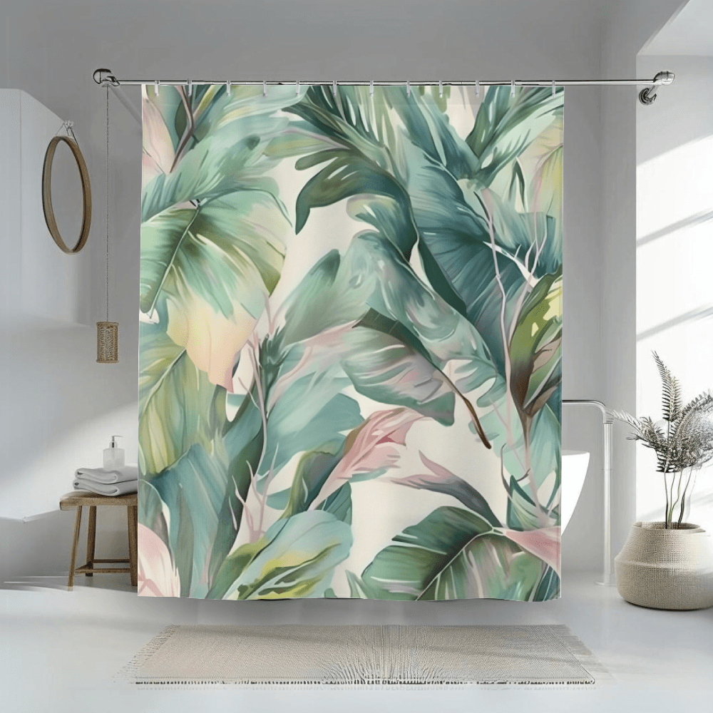 Tropical Leaves Shower Curtain