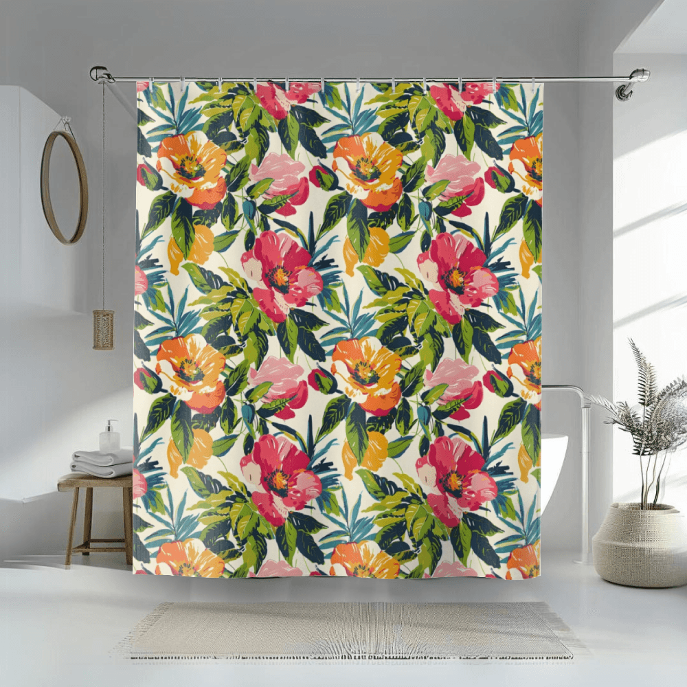 Tropical Floral Escape Shower Curtain