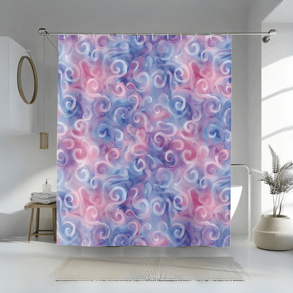 Pastel Watercolor Swirls Shower Curtain