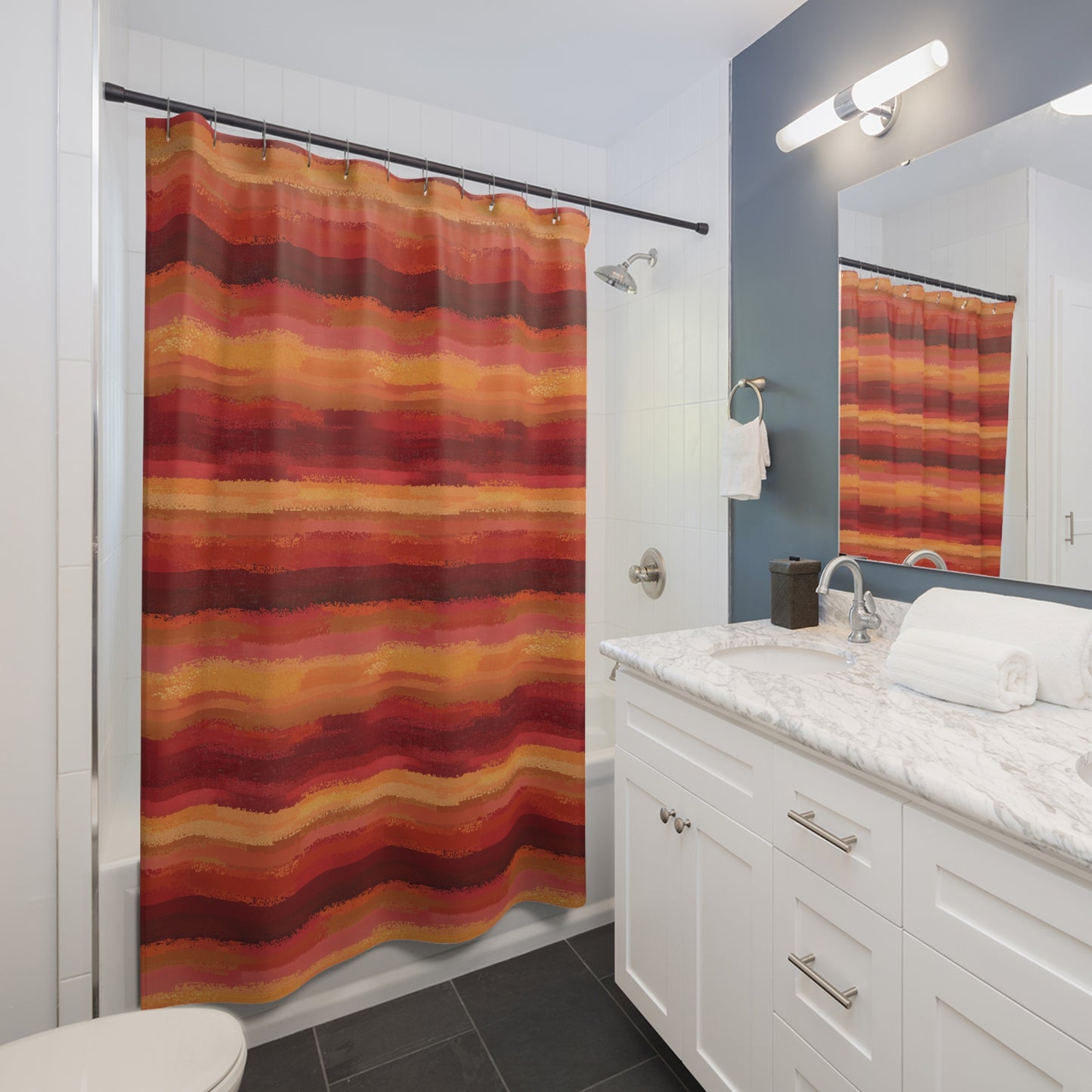 Sunset Stripes Shower Curtains