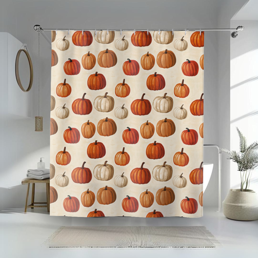 Multi Pumpkin Harvest Shower Curtain