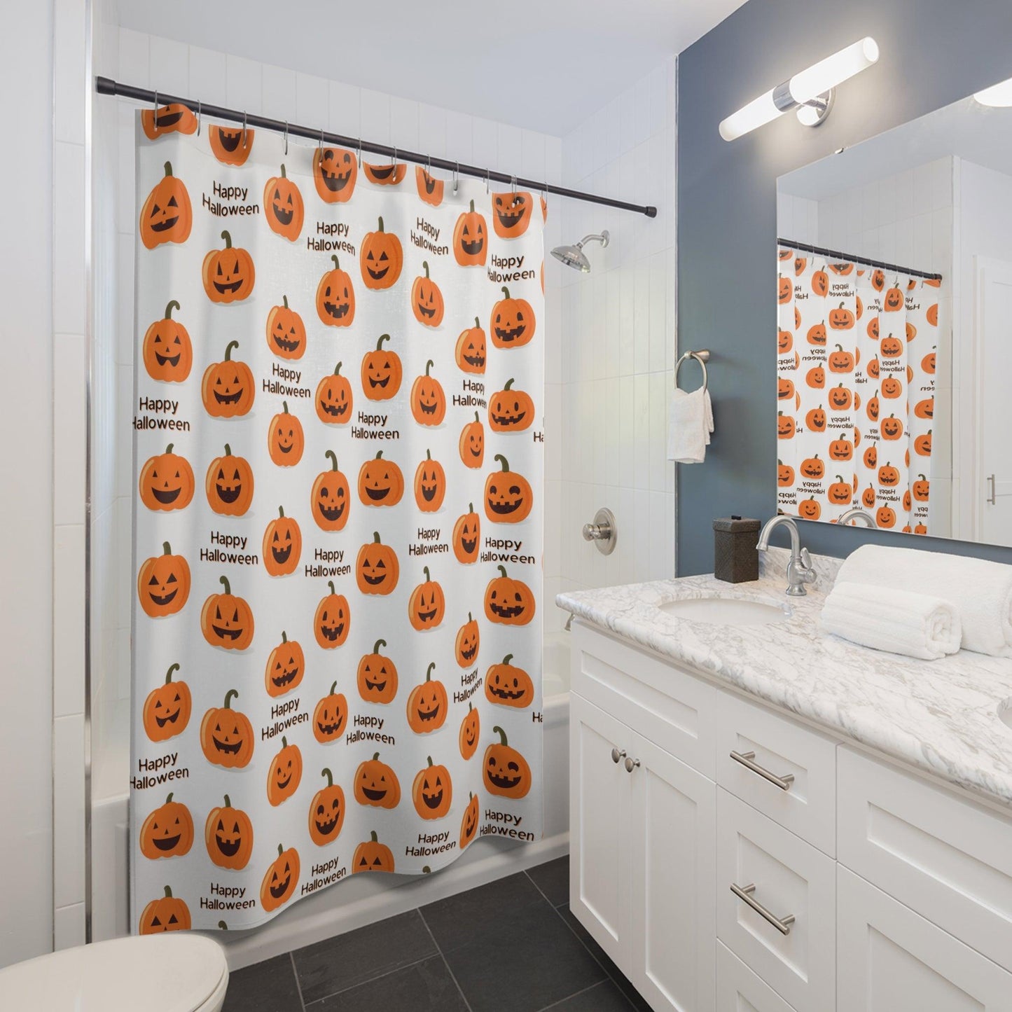 Halloween Pumpkin Party Shower Curtain