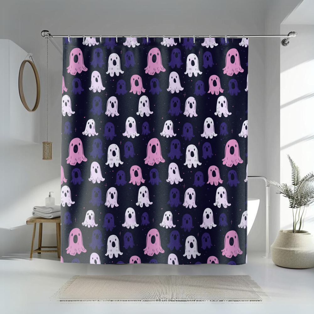 Purple Ghosts Shower Curtains