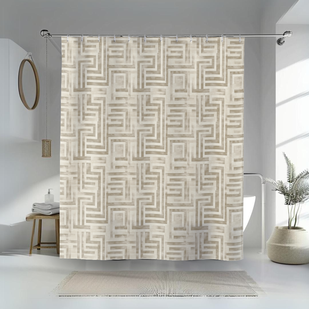 Classic Greek Key Shower Curtain