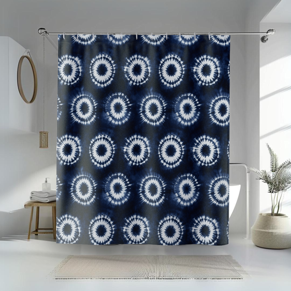 Blue Tie Dye Shower Curtains