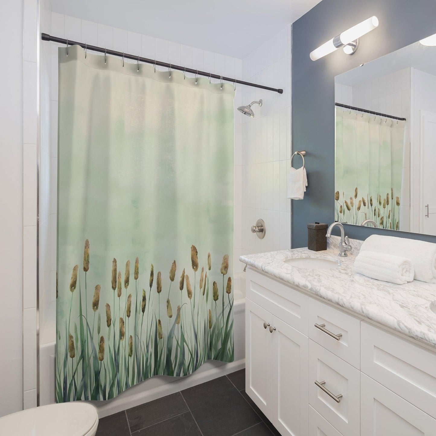 Cattail Tranquility Shower Curtain