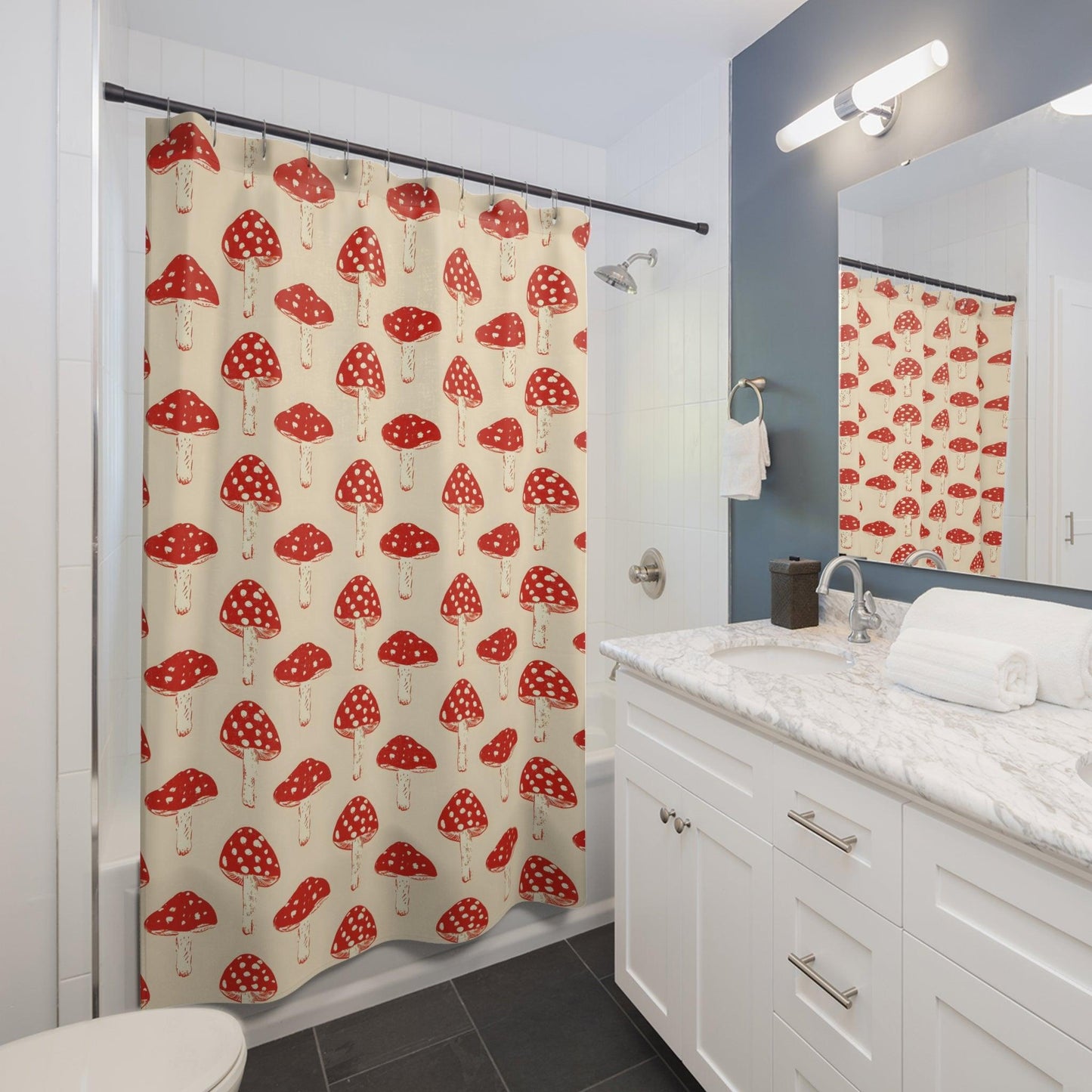 Red Mushroom Shower Curtain