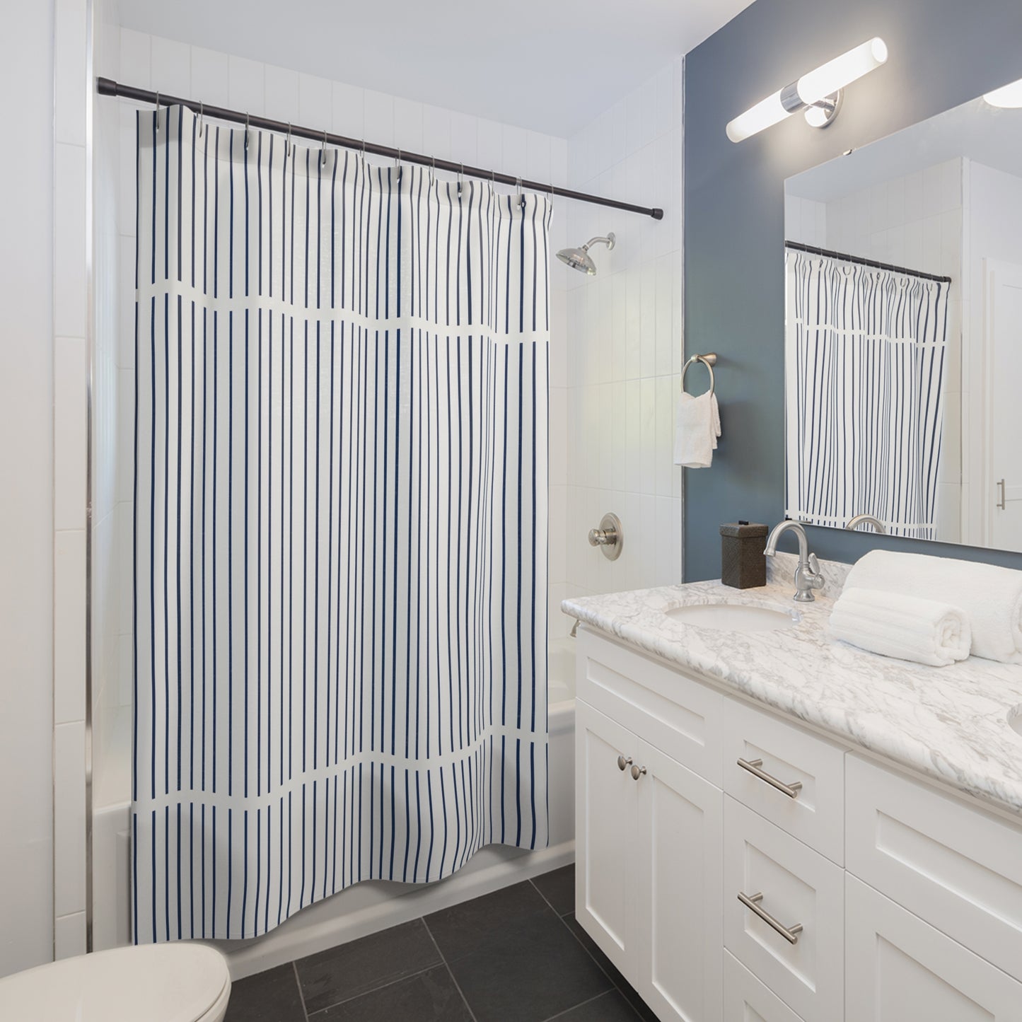 Modern Pinstripe Shower Curtain