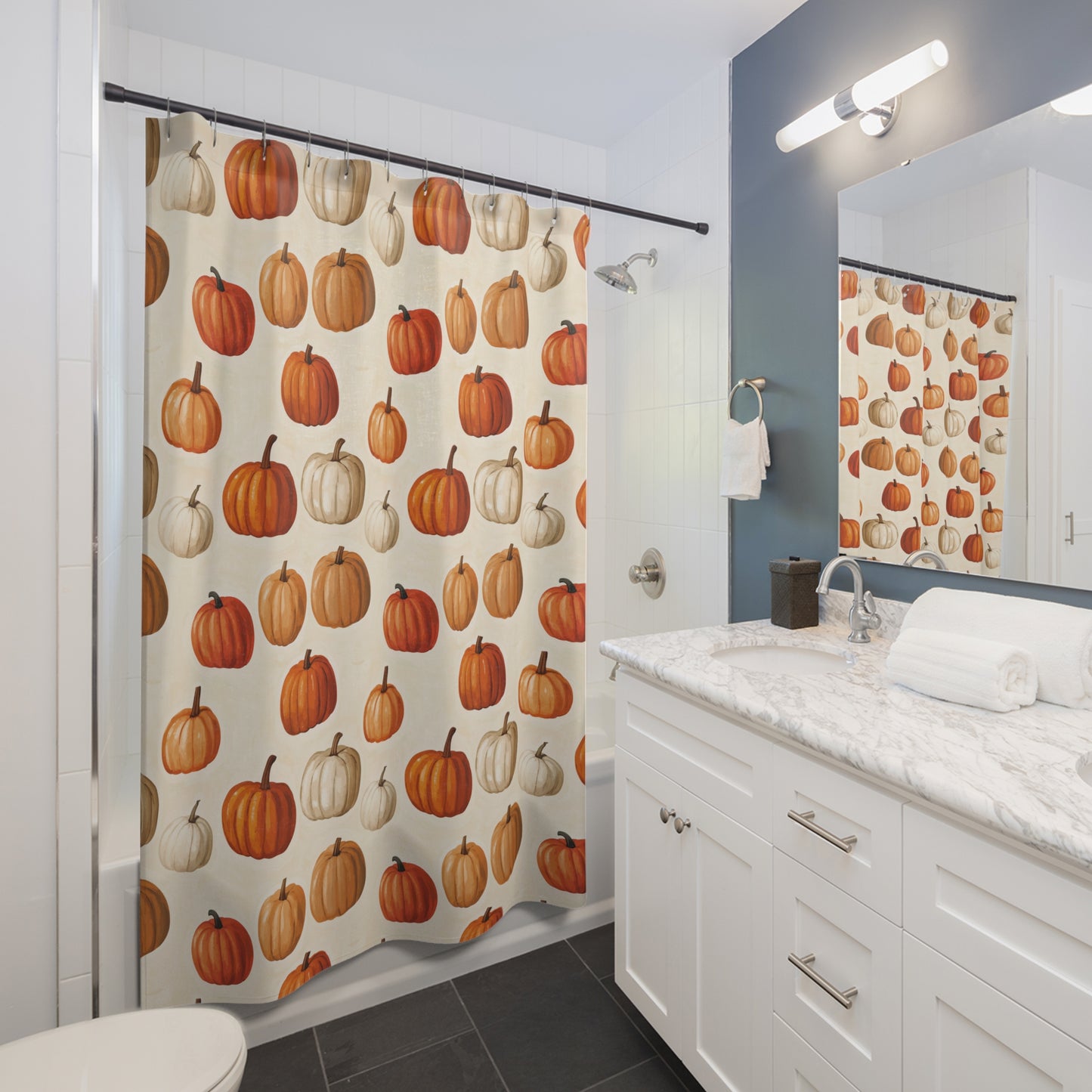 Multi Pumpkin Harvest Shower Curtain