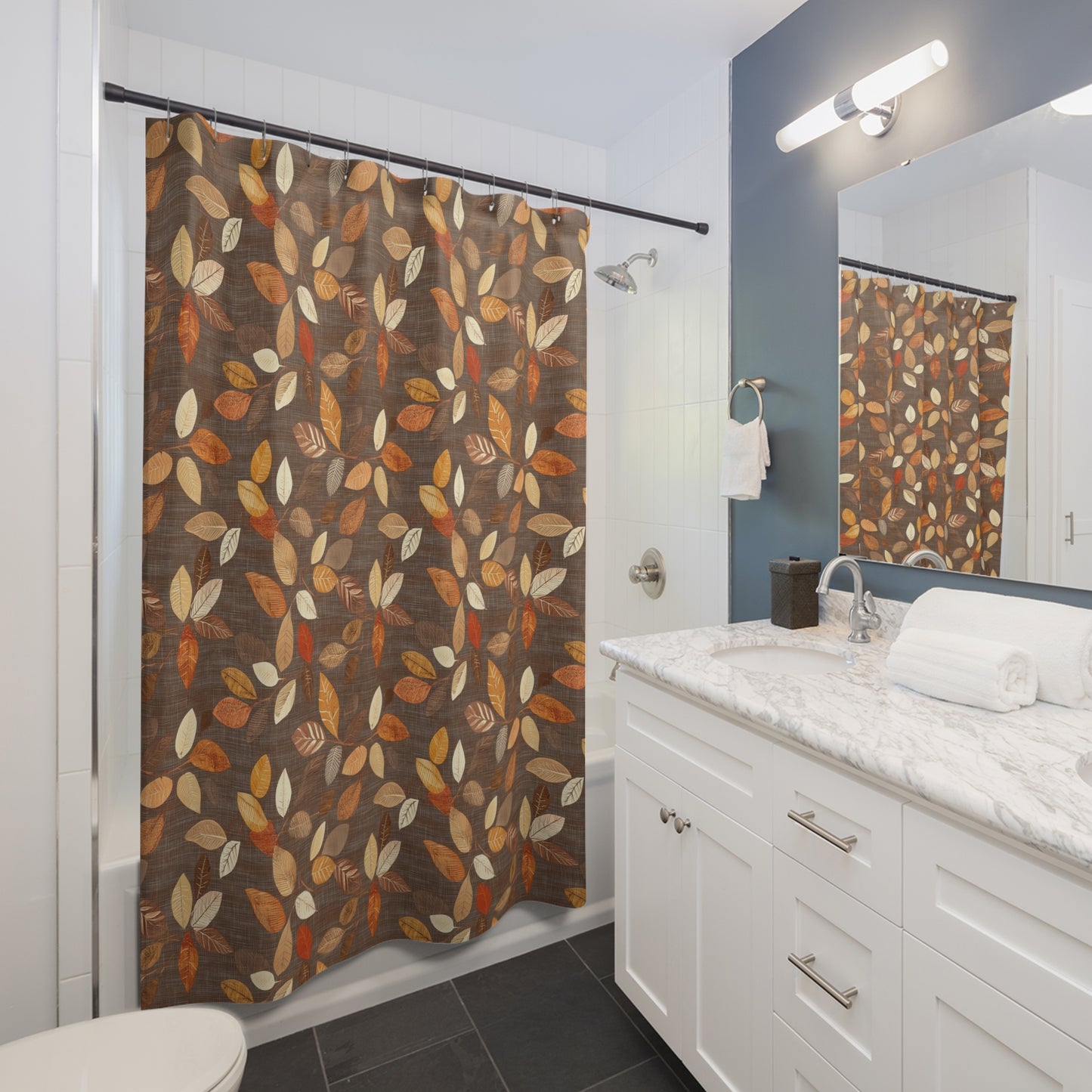 Chestnut Leaves Shower Curtains