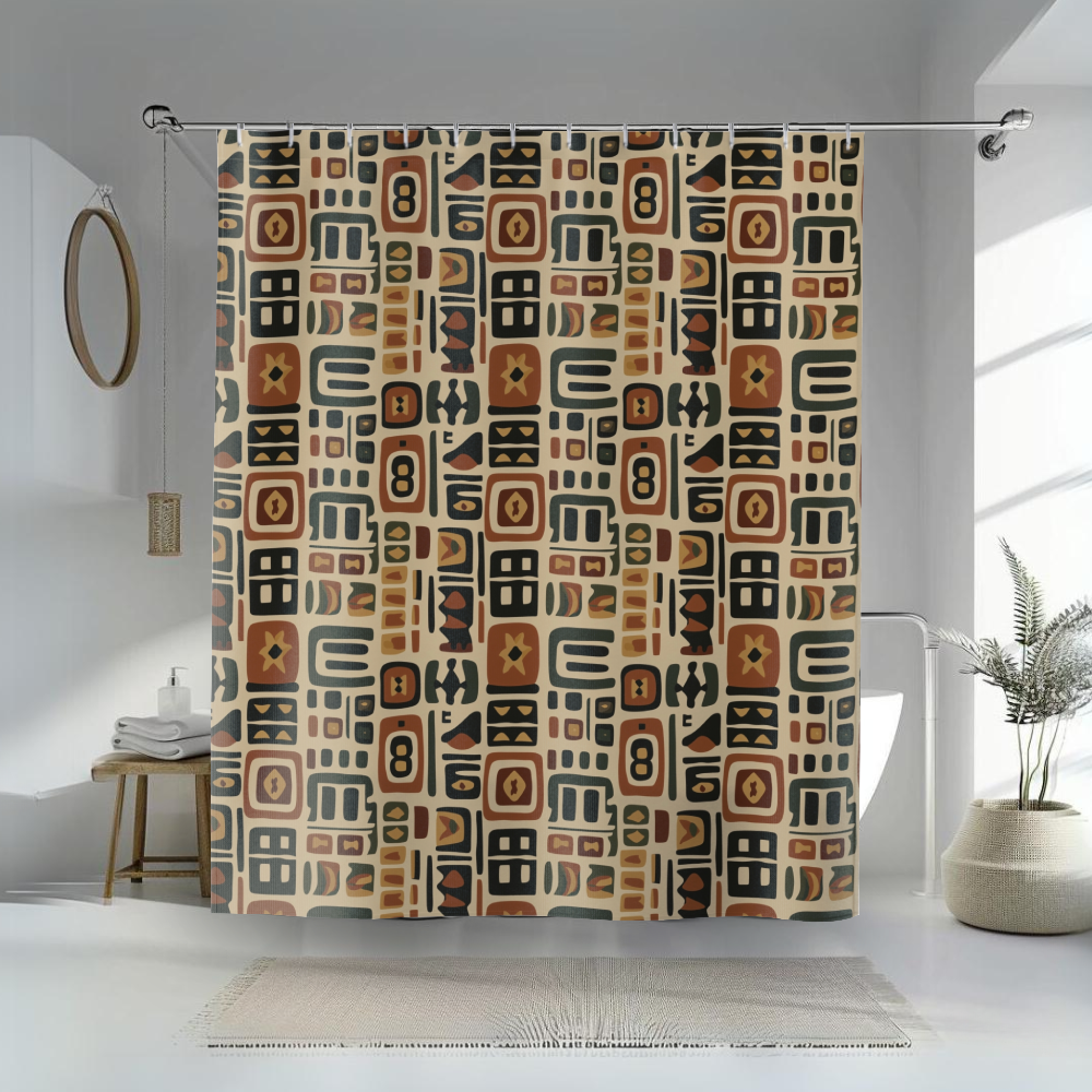 Ancient Glyphs Shower Curtain